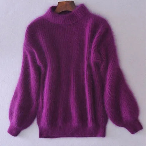 Margot | Elegant Angora Turtleneck Pullover Sweater