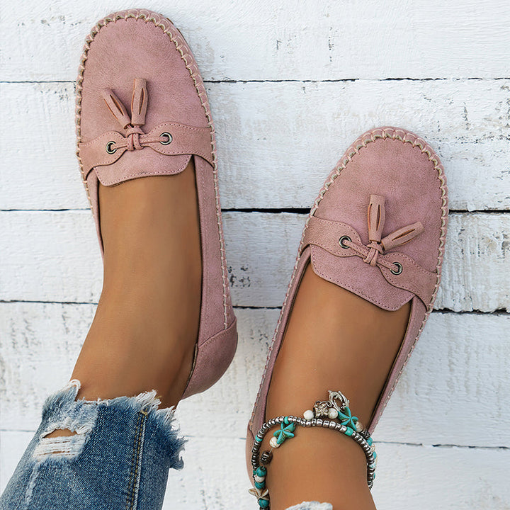 Evelyn | Stylish Bow Detail Slip-On Loafers