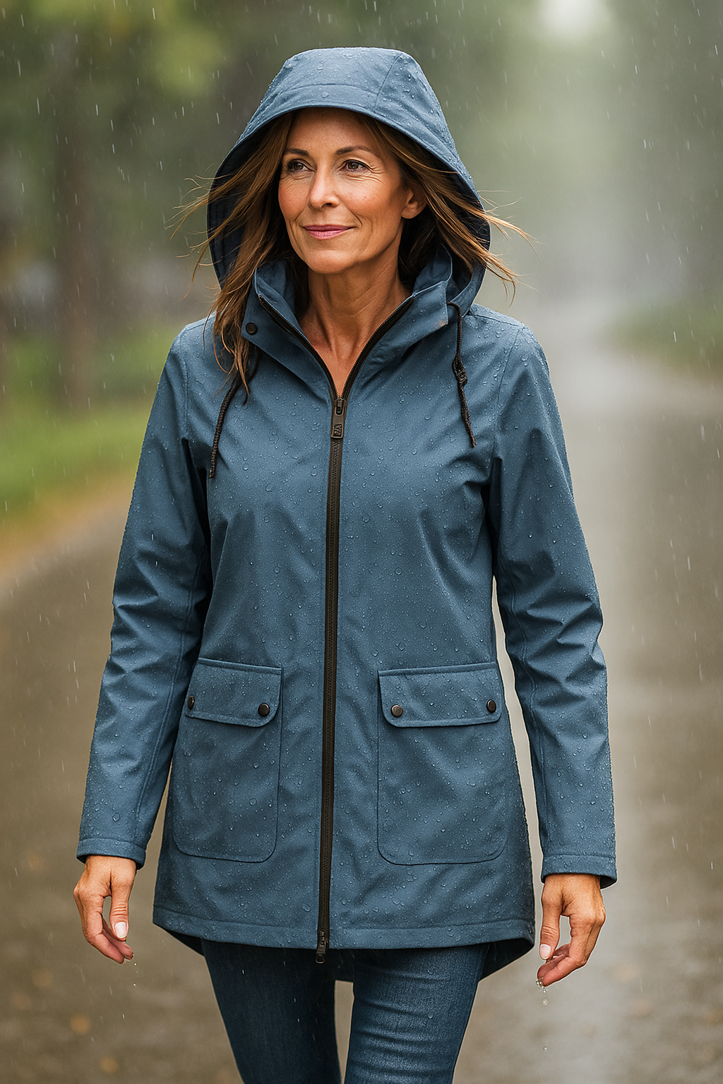 Riley | Stylish Hooded Waterproof Jacket With Front Pockets