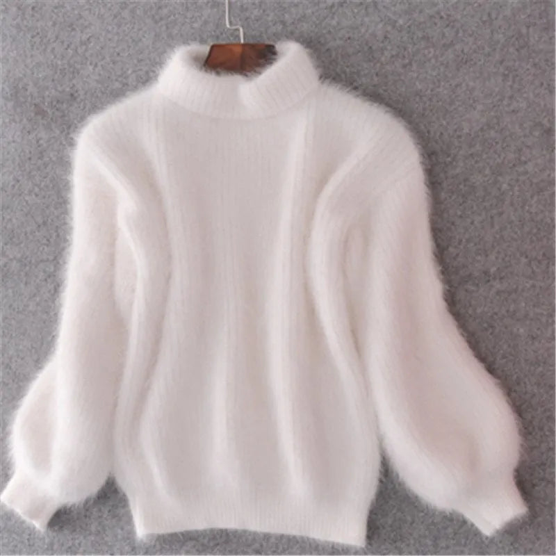 Margot | Elegant Angora Turtleneck Pullover Sweater