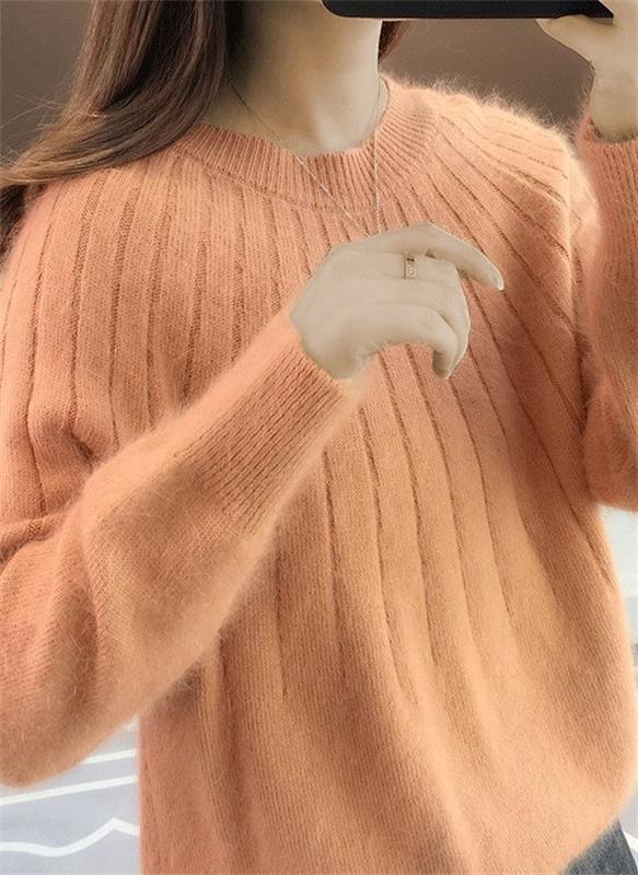 Hannah | Elegant Cozy Blue Cashmere Knit Pullover Sweater