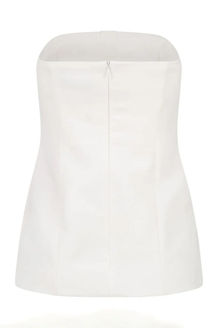 Petra | Elegant Strapless Corset Top Wide Leg Pants Two Piece Set