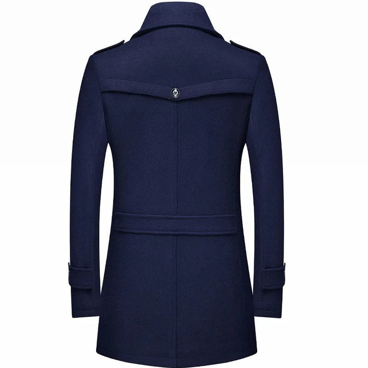 Vincent | Elegant Double-Breasted Wool Overcoat With Lapel Collar
