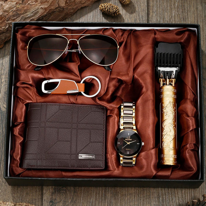 Vivienne | Elegant Men's 5-Piece Aviator Gift Set With Watch