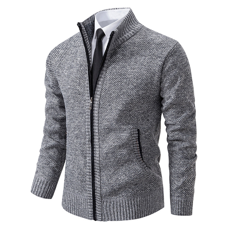 Rosalynn | Stylish Men's Zip-Up Hooded Knit Cardigan Sweater
