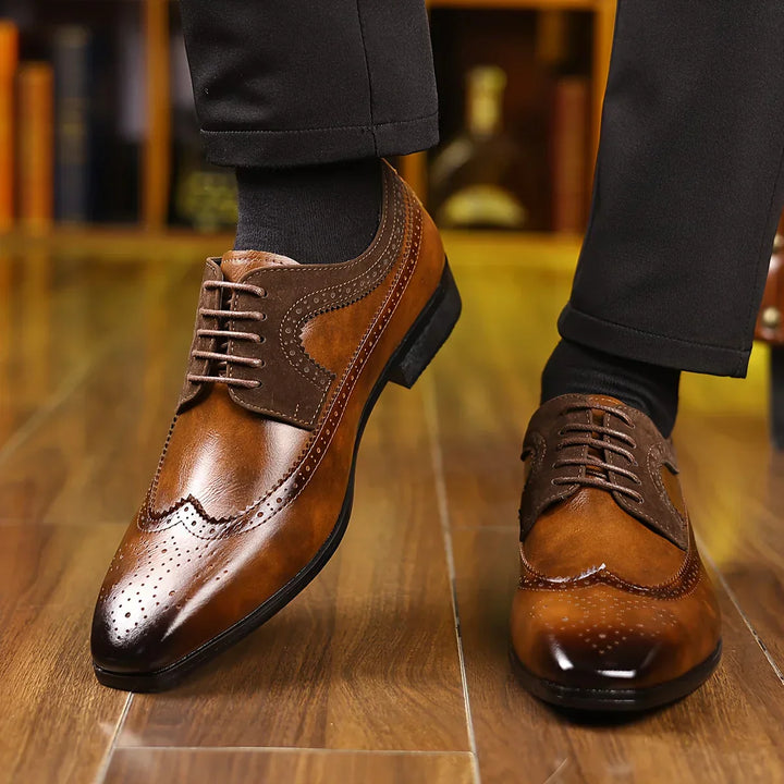 Demetrius | Elegant Wingtip Oxford Leather Dress Shoes Men