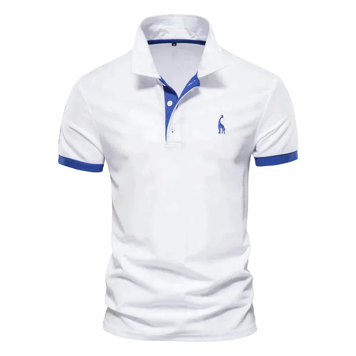 Aria | Classic Navy Polo Shirt With Orange Contrast Trim