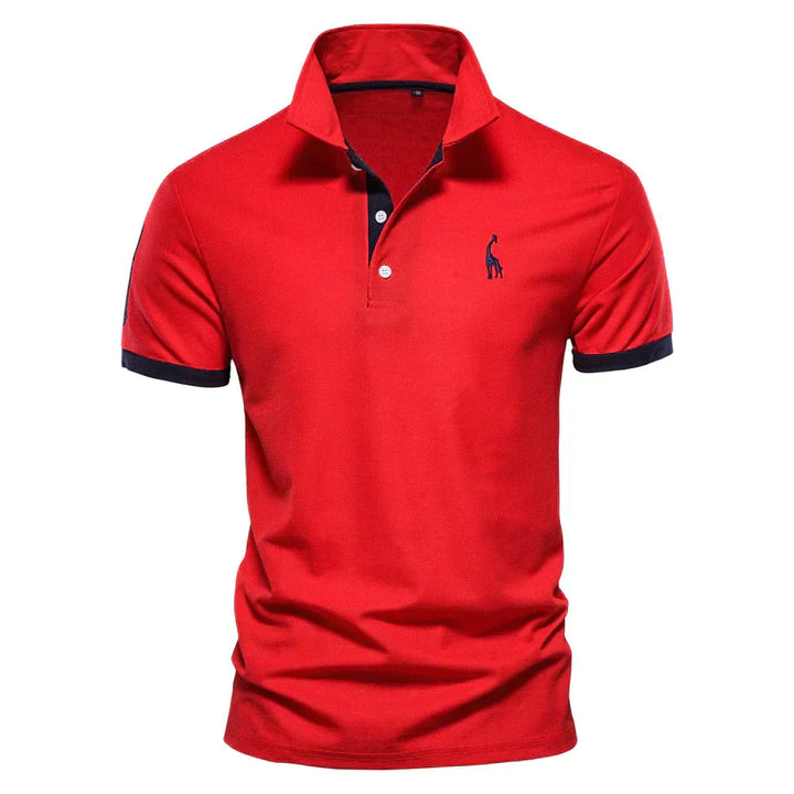 Aria | Classic Navy Polo Shirt With Orange Contrast Trim