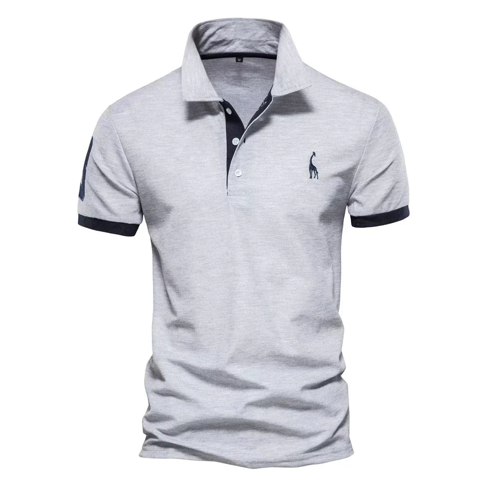Aria | Classic Navy Polo Shirt With Orange Contrast Trim