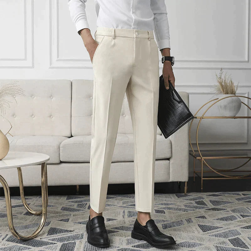Rosalynn | Elegant Stretch Dress Pants Men - Black Formal