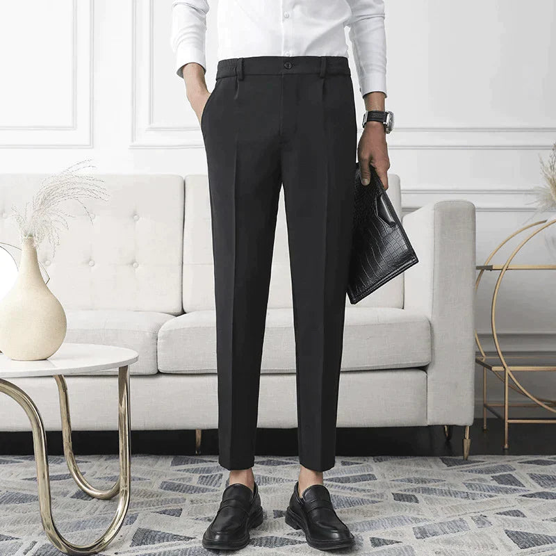 Rosalynn | Elegant Stretch Dress Pants Men - Black Formal