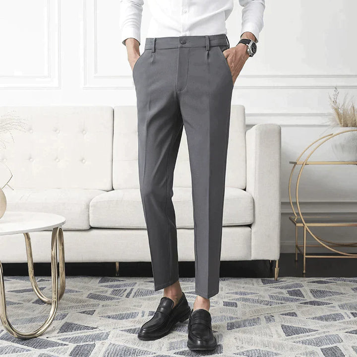 Rosalynn | Elegant Stretch Dress Pants Men - Black Formal