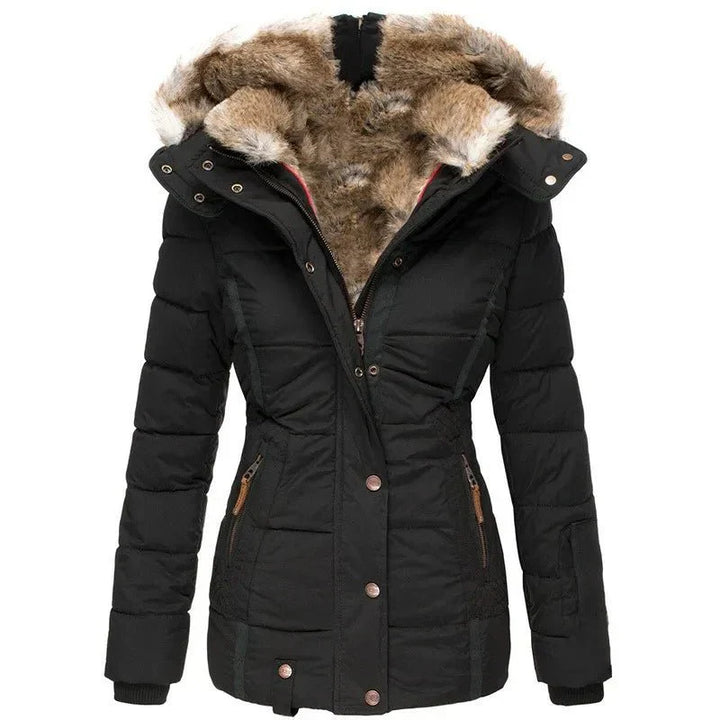 Phoebe | Stylish Quilted Faux Fur Hood Winter Puffer Jacket