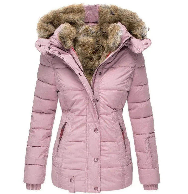 Phoebe | Stylish Quilted Faux Fur Hood Winter Puffer Jacket