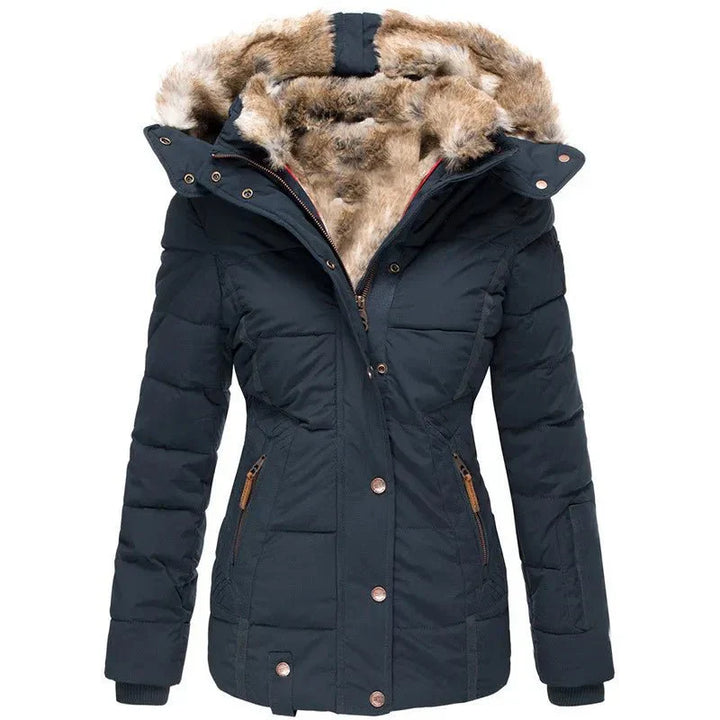Phoebe | Stylish Quilted Faux Fur Hood Winter Puffer Jacket