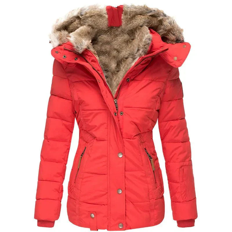 Phoebe | Stylish Quilted Faux Fur Hood Winter Puffer Jacket