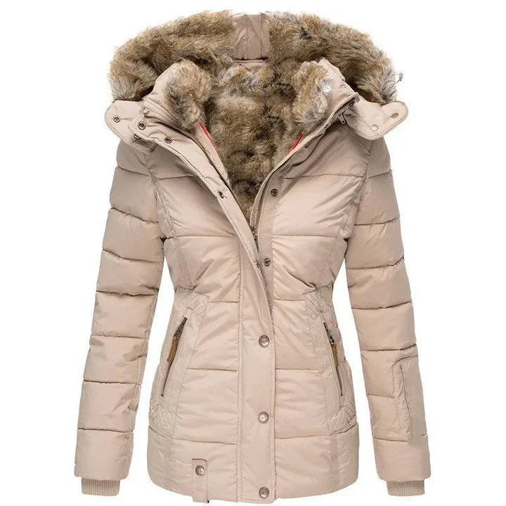 Phoebe | Stylish Quilted Faux Fur Hood Winter Puffer Jacket