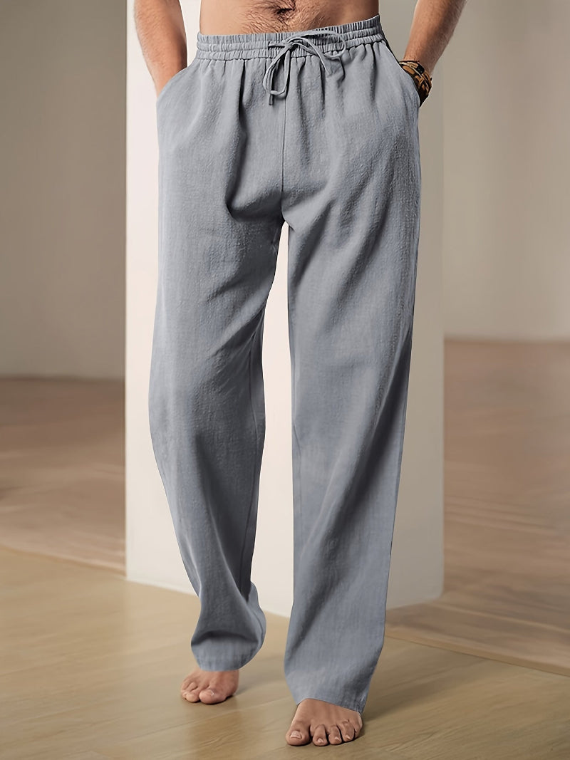 Adeline | Stylish Men's Drawstring Linen Pants With Elastic Waist