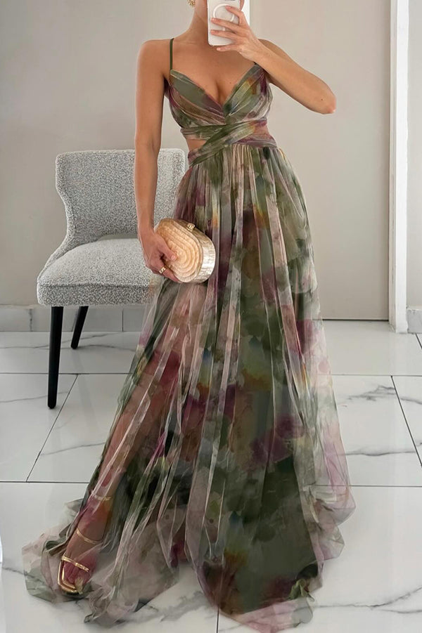 Aurora | Elegant Sweetheart Floral Maxi Dress