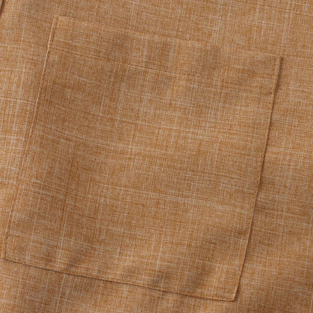 Tobias | Stylish Cotton-Linen Short Sleeve Mandarin Collar Shirt