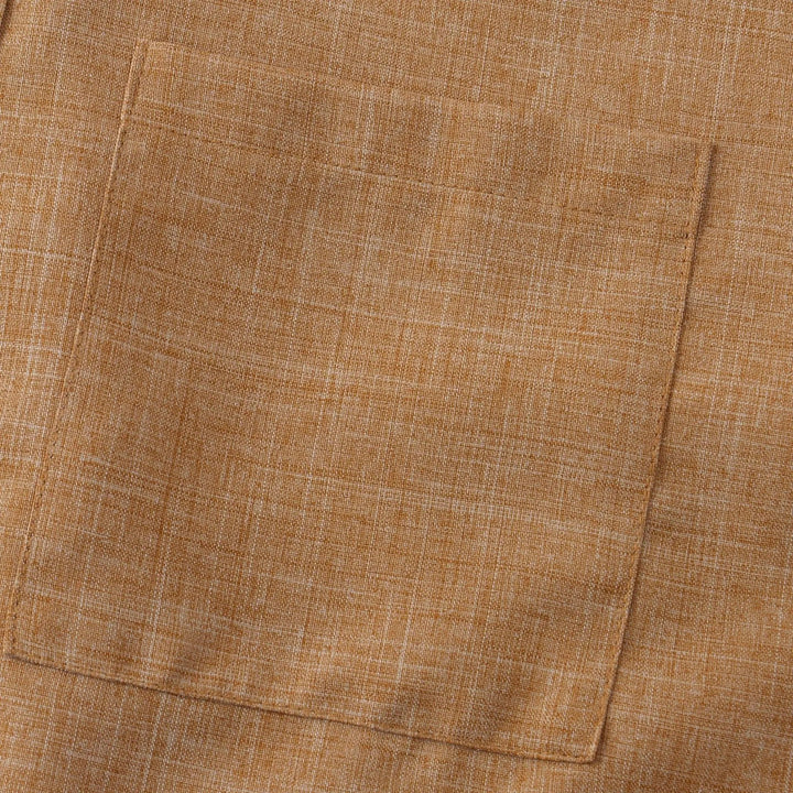 Tobias | Stylish Cotton-Linen Short Sleeve Mandarin Collar Shirt