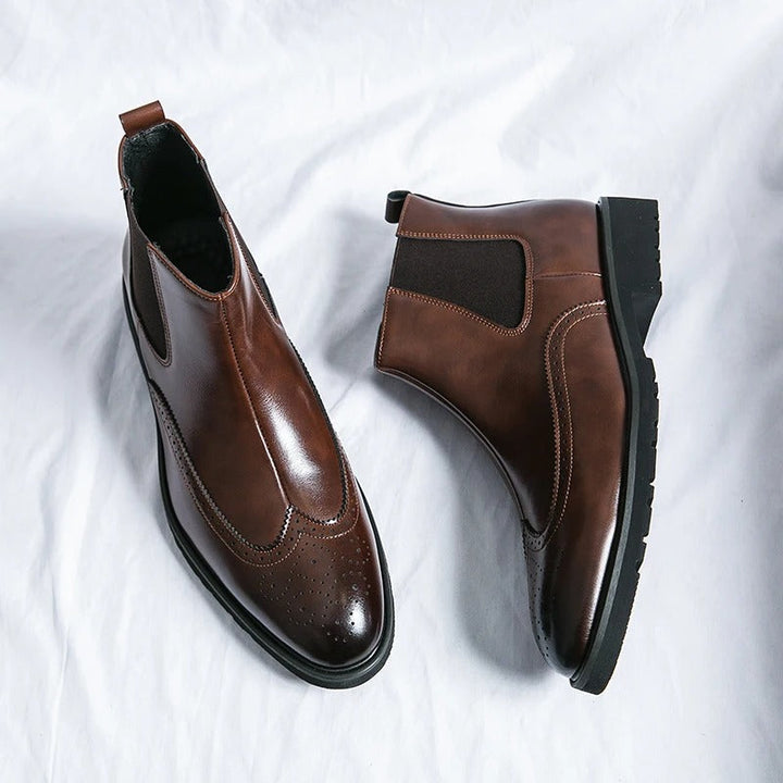 Margot | Elegant Brogue Chelsea Boots With Premium Leather