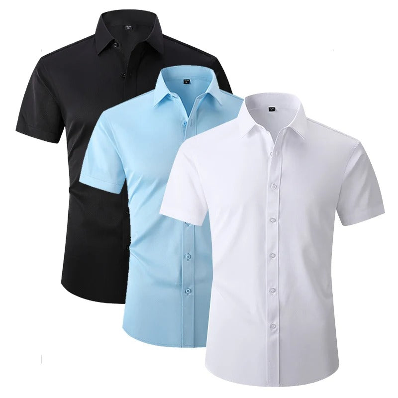 Marcus | Elegant Short Sleeve Button-Up Dress Shirt