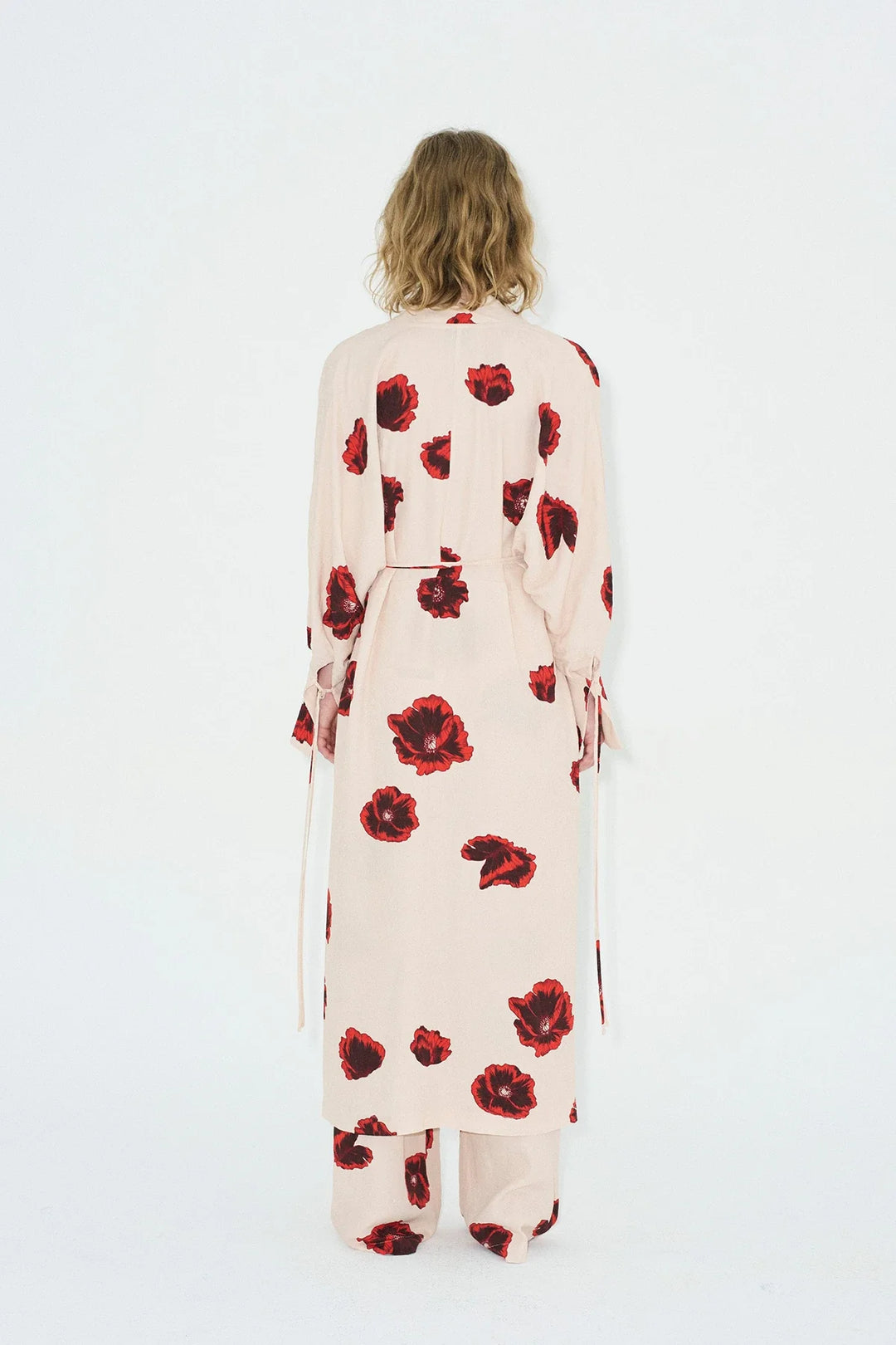 Dahlia | Elegant Floral Print Wrap Maxi Kimono Dress