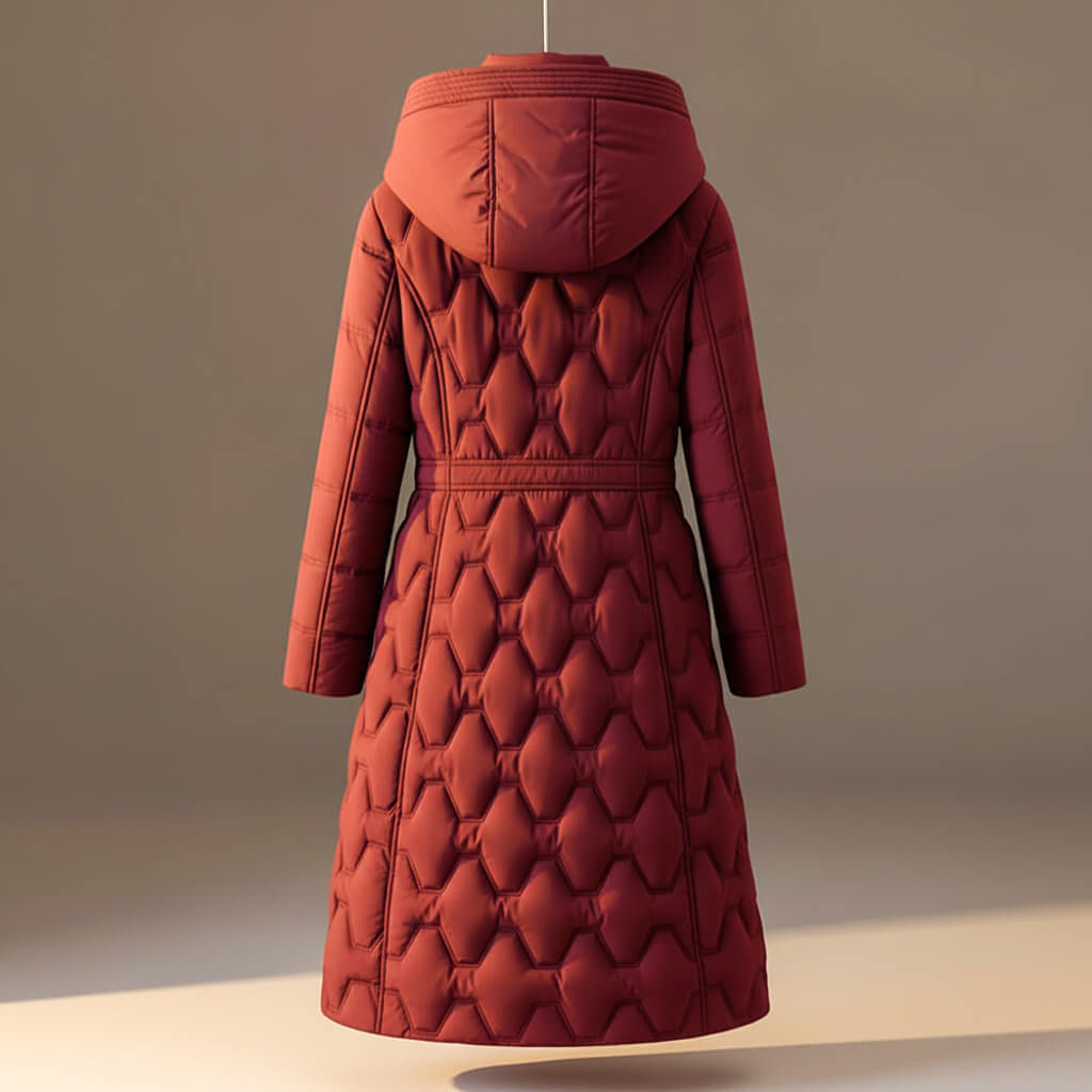 Vivienne | Elegant Quilted Hooded Long Coat With Premium Warmth