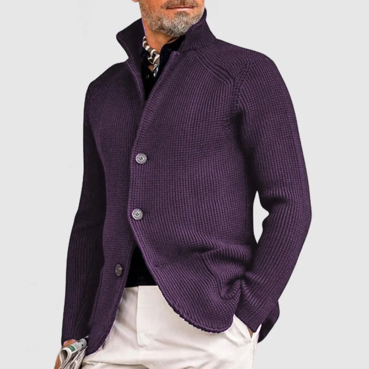 Eddie | Stylish Button-Up Ribbed Knit Cardigan For Men
