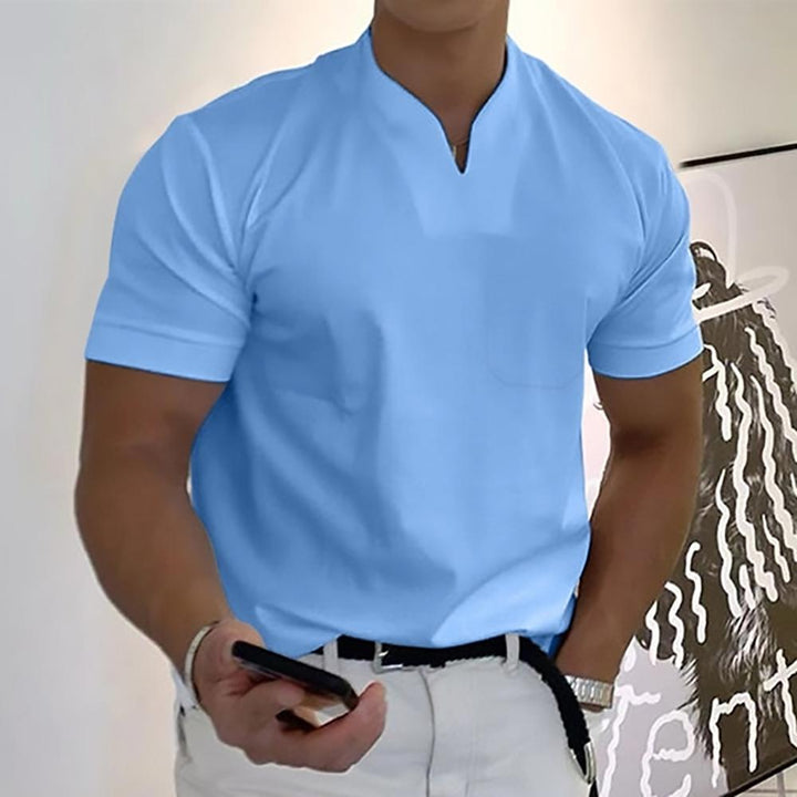 Dean | Elegant Men's V-Neck Short Sleeve Polo Shirt