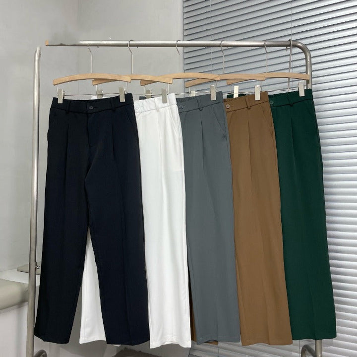 Oliver | Elegant Pleated Wide-Leg Trousers For Men