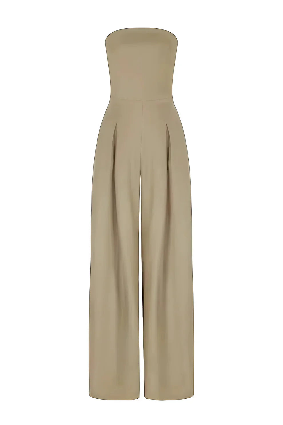 MIKU | Elegant Strapless Wide Leg Jumpsuit With Palazzo Silhouette