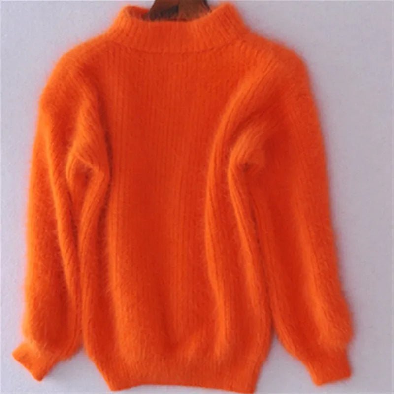 Hannah | Elegant Turtleneck Angora Sweater With Long Sleeves