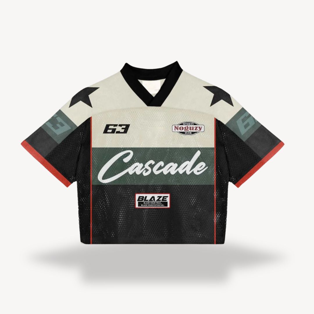 Cascade | Stylish Men's V-Neck Sports Jersey With Mesh Panels