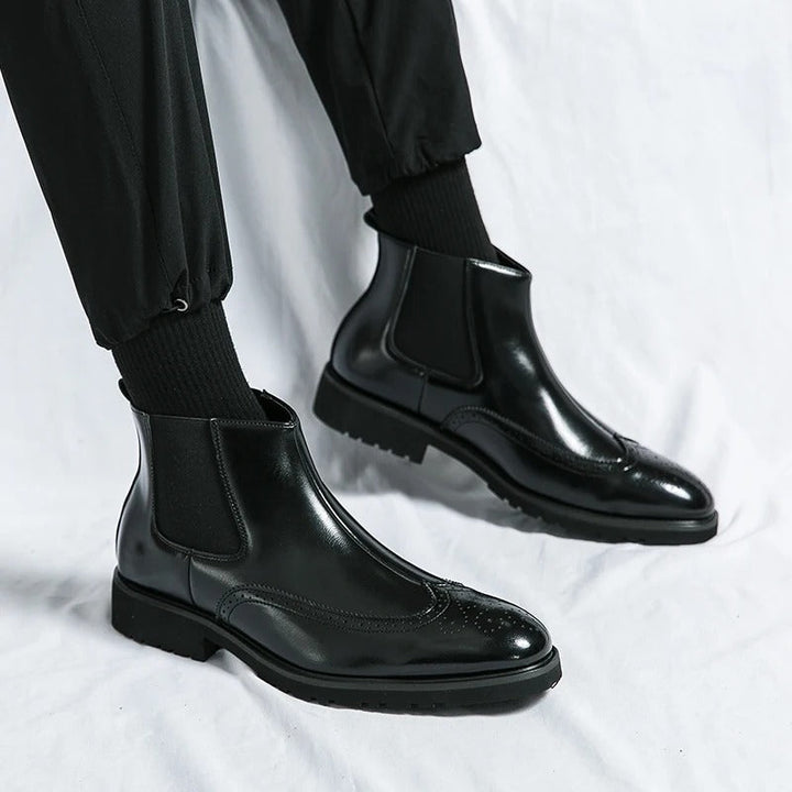 Margot | Elegant Brogue Chelsea Boots With Premium Leather