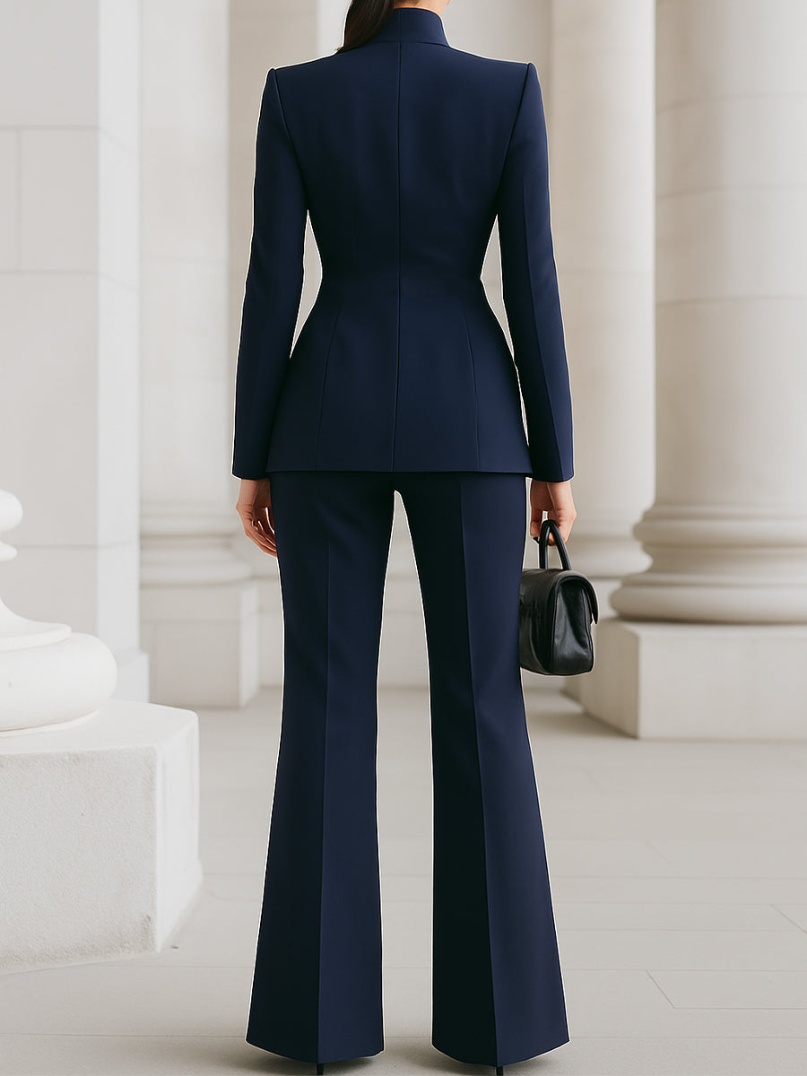 Talia | Elegant Tailored Blazer & Wide Leg Trouser Suit Set