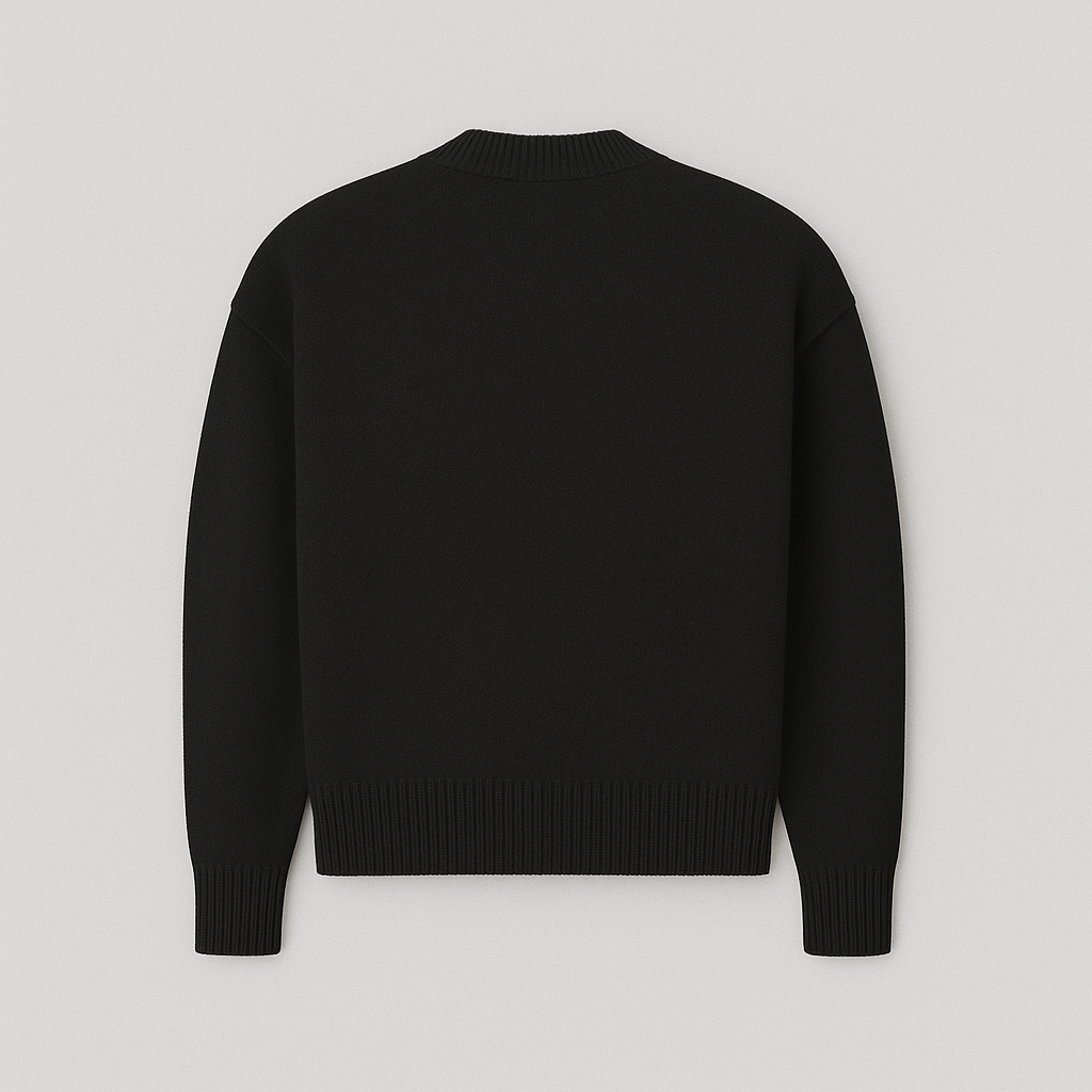 Cordelia | Chic Heart Detail Crew Neck Knit Sweater