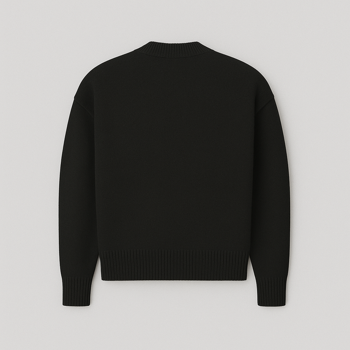 Cordelia | Chic Heart Detail Crew Neck Knit Sweater