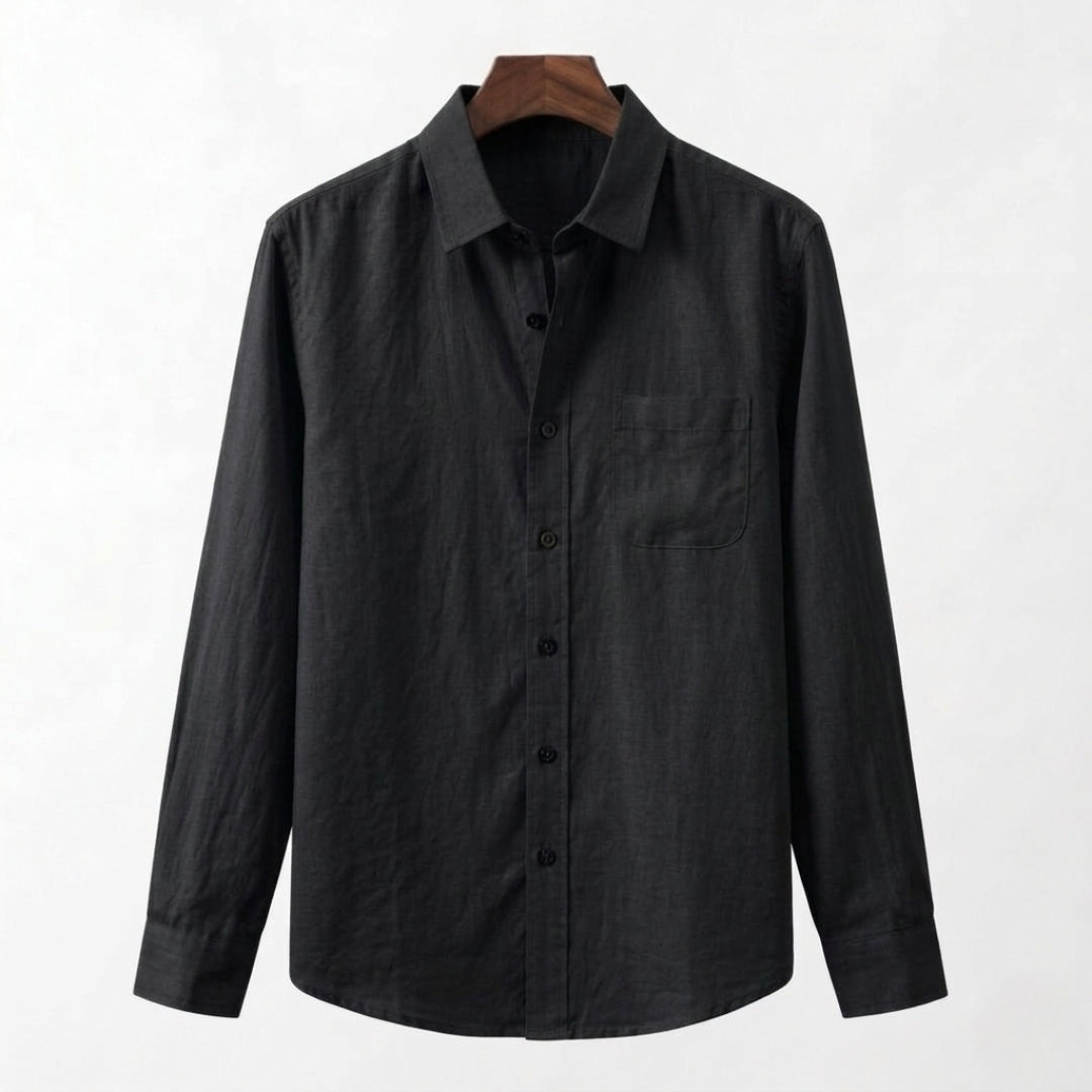 Cannes | Classic Long Sleeve Button Up Linen Shirt Men
