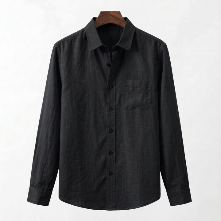 Cannes | Classic Long Sleeve Button Up Linen Shirt Men