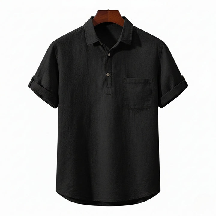 Oslo | Casual Linen Henley Shirt Men - Short Sleeve
