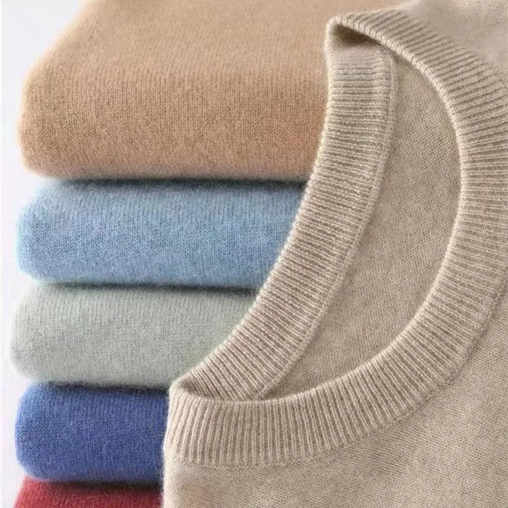 Thea | Elegant Crew Neck Cashmere Sweater For Men
