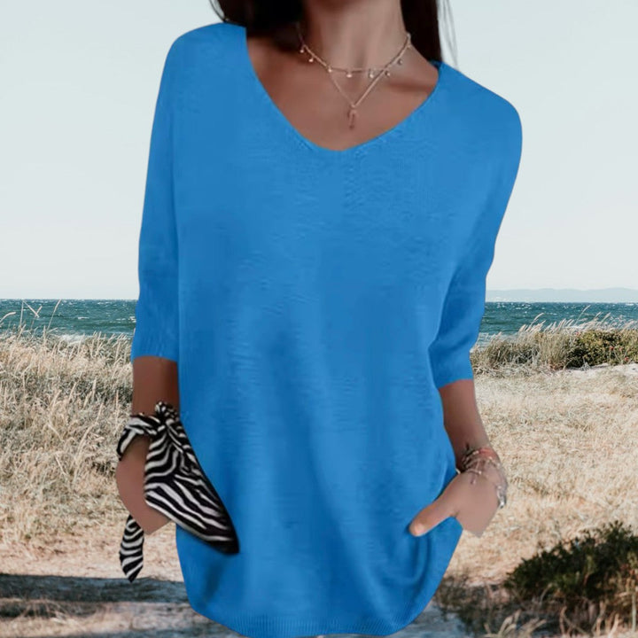 Freya | Effortless V-Neck Lightweight Summer Sweater