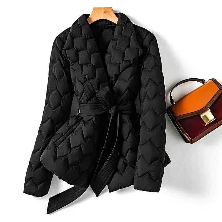 Rosemarie | Chic Quilted Belted Down Coat With Wrap Silhouette