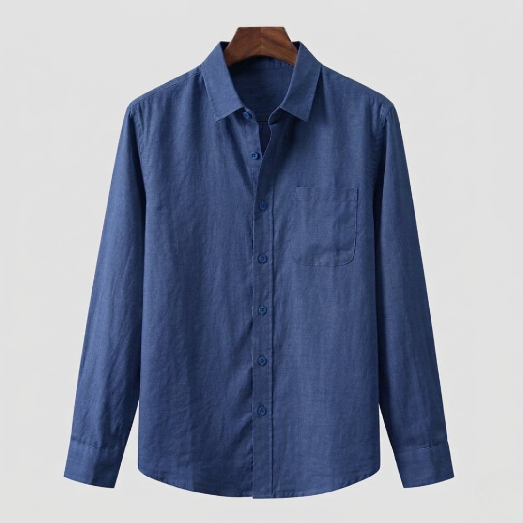 Cannes | Classic Long Sleeve Button Up Linen Shirt Men