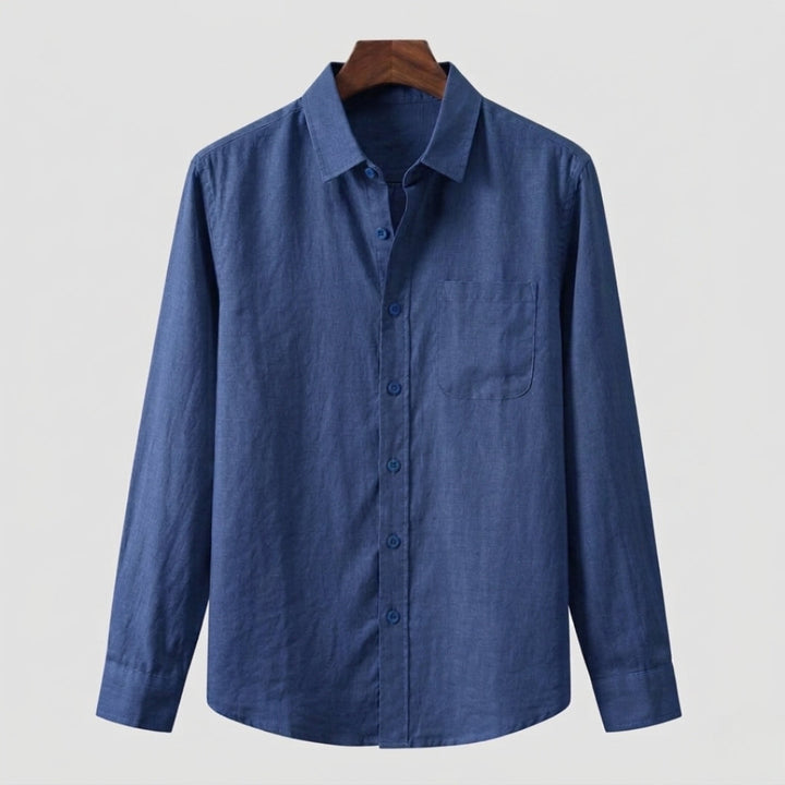 Cannes | Classic Long Sleeve Button Up Linen Shirt Men