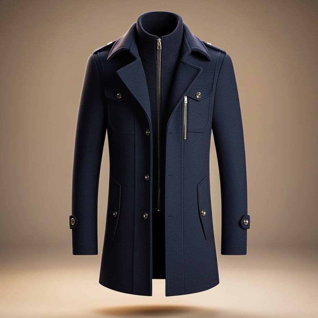Marco | Elegant Virgin Wool Overcoat With Structured Collar