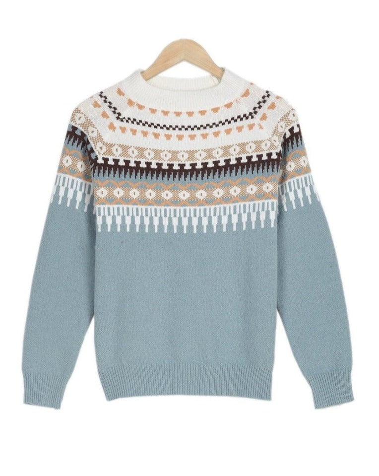 Ophelia | Nordic Fair Isle Knit Sweater Women - Crew Neck