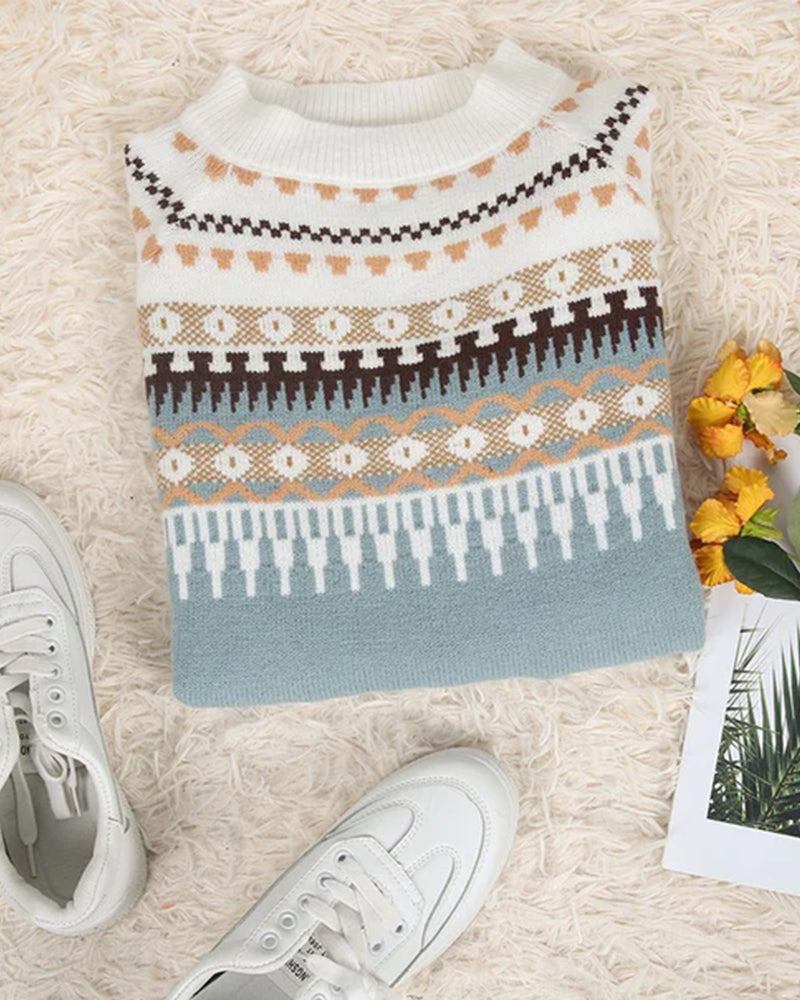 Ophelia | Nordic Fair Isle Knit Sweater Women - Crew Neck